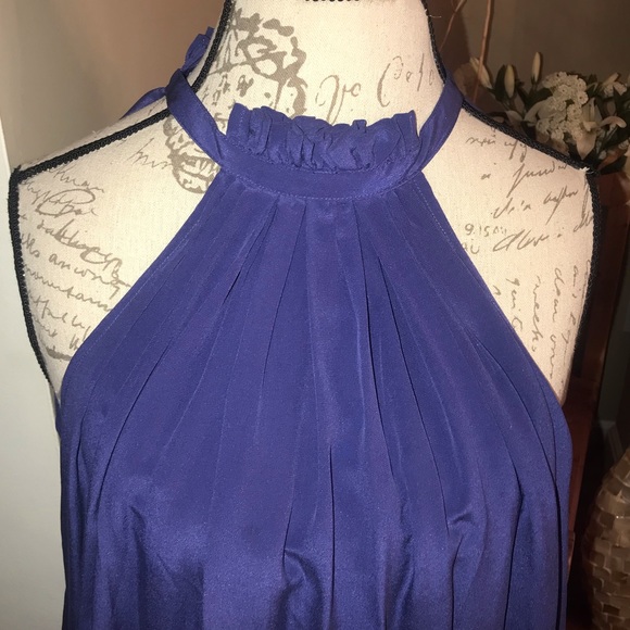 Blue long sleeve sleeveless blouse - Picture 3 of 8